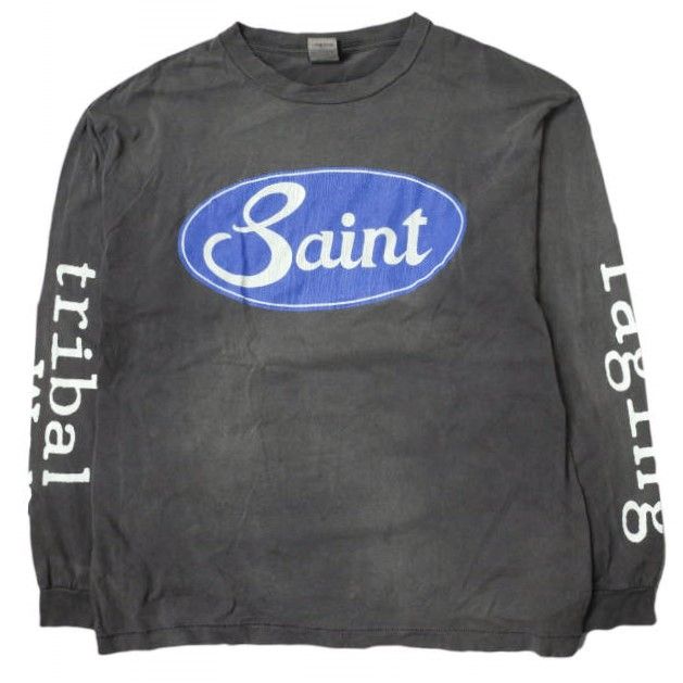 SAINT MICHAEL セントマイケル 22SS 日本製 LS TEE WAR ダメージ加工 ロゴプリントロングスリーブTシャツ  SM-S22-0000-033 XL BLACK SAINT Mxxxxxx トップス g10684 - メルカリ