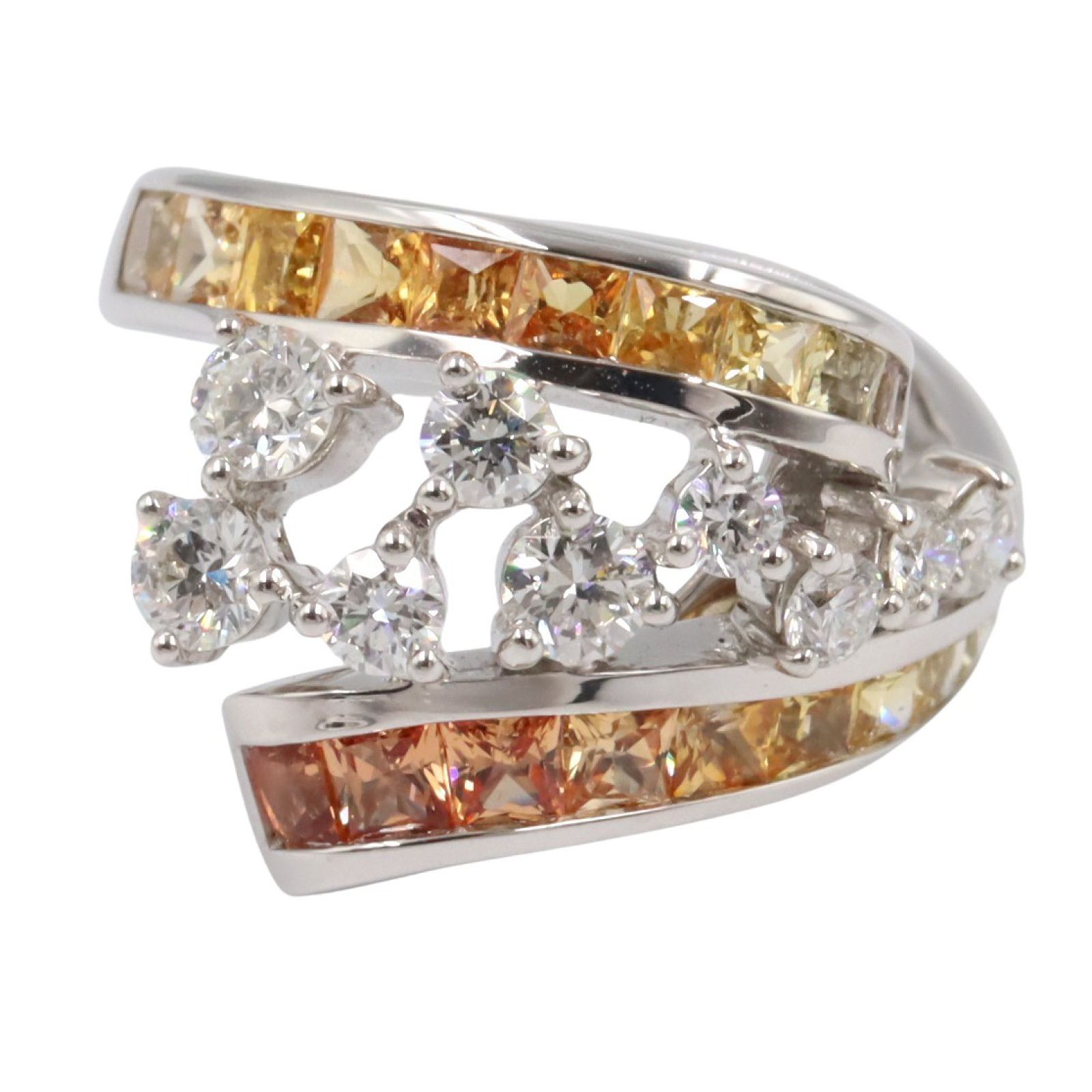 ジュエリー JEWELRY リング 指輪 サファイア ダイヤモンド リング ｻﾌｧｲｱ 6.6g 11.5 K18WG ホワイトゴールド ダイヤモンド リング レディース Used A