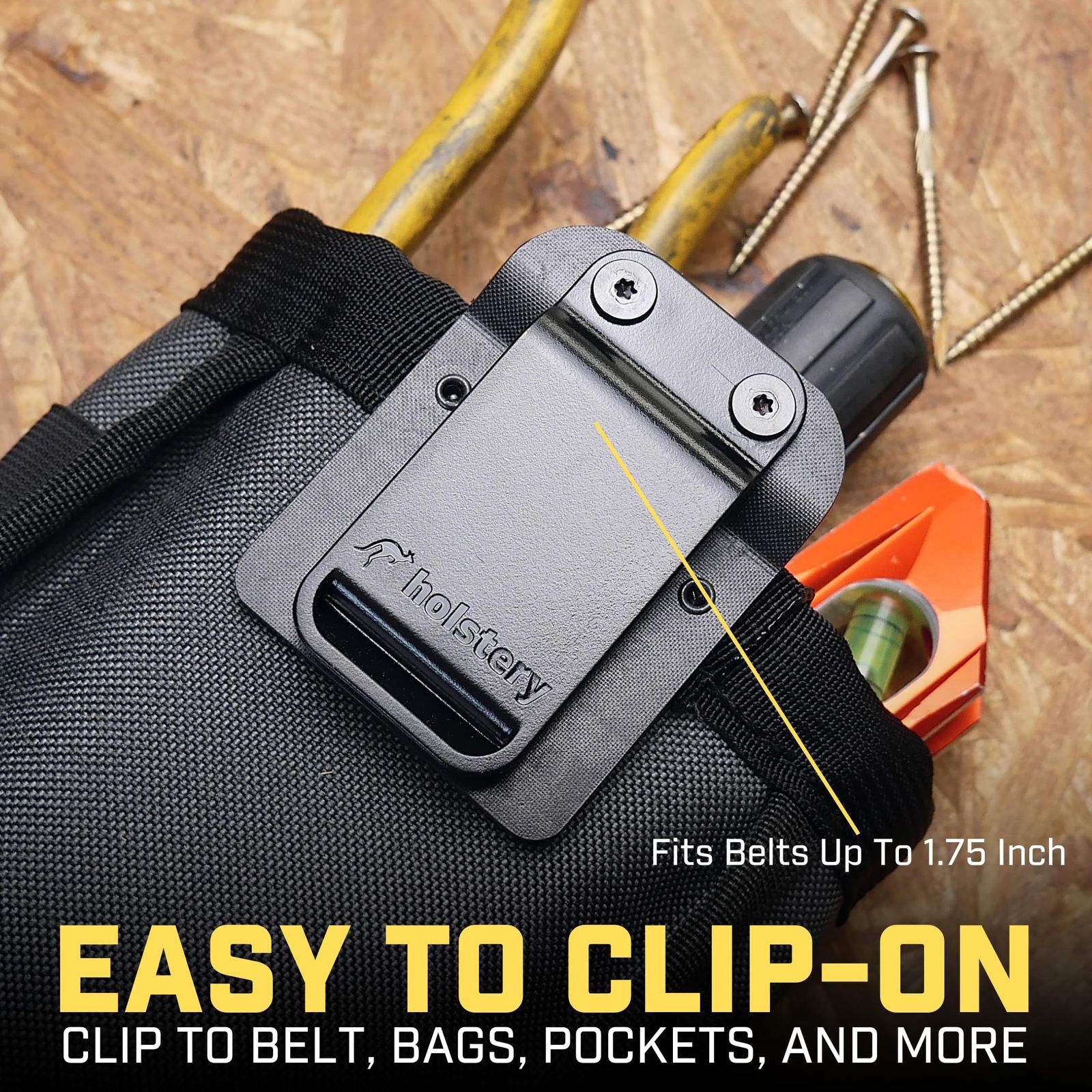 Joey Pouch V2 | クリップオンツールベルトバッグ ツール、ネジ、釘用