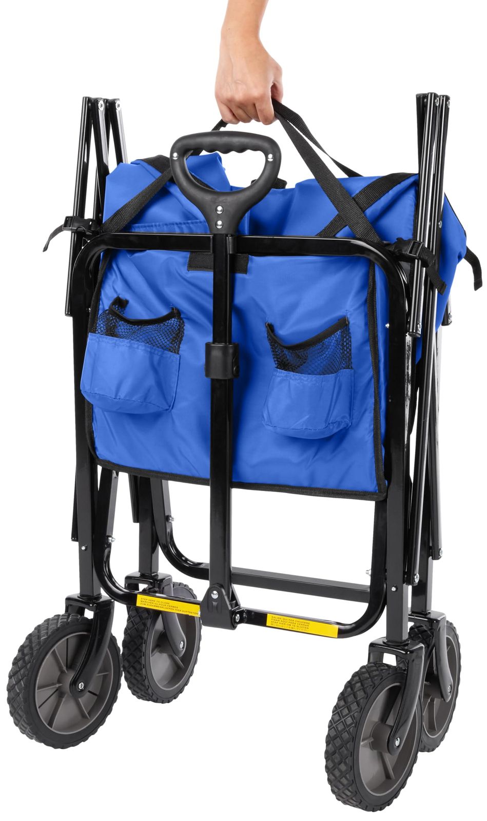 アウトドア用 ガーデンツール 折りたたみ式 カバーバッグ付き103.9Dx50.8Wx70.1Hcm ユーティリティワゴン ブルー ベーシック OLIVEOS_COM_TR