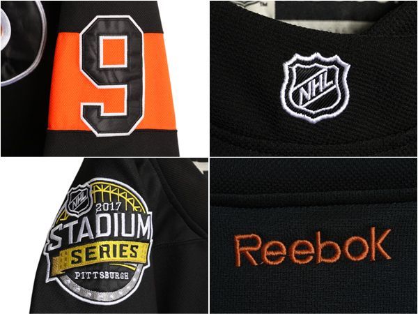 フライヤーズ ホッケー ジャージ メンズ XL 程/ NHL オフィシャル リーボック アイスホッケー ゲームシャツ ユニフォーム 重ね着 ブラック お得なクーポン配布中!】 フライヤーズ ホッケー ジャージ