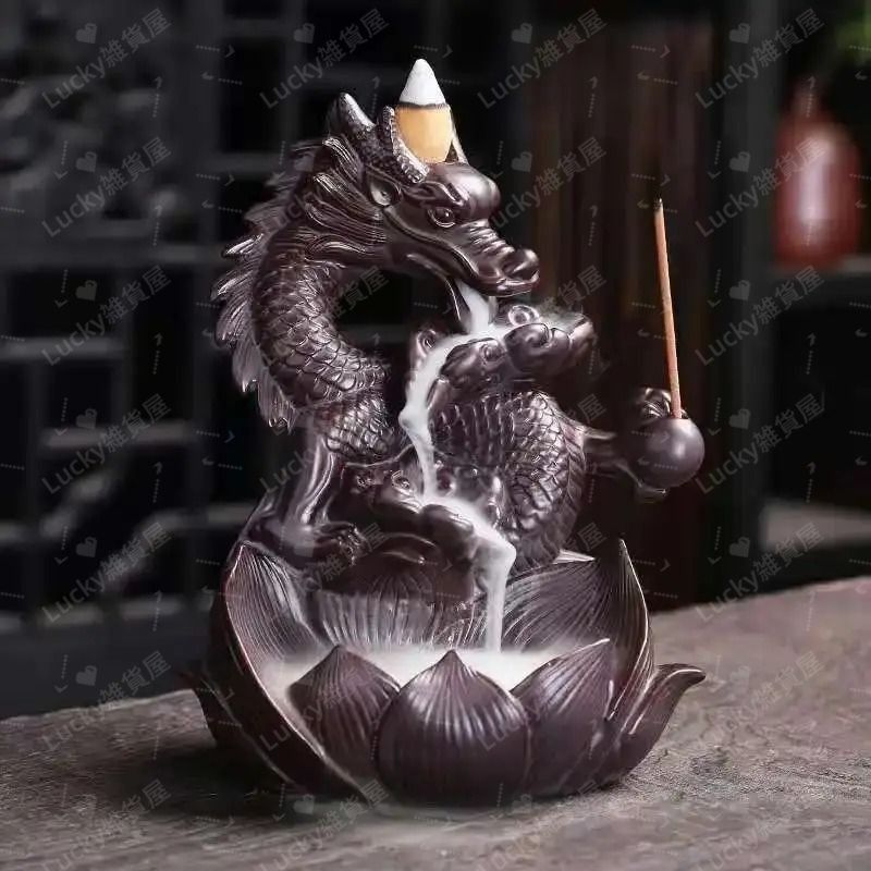 香炉　線香立　置物　器　龍 お香 お香立て 線香立て 香炉 滝香炉 ドラゴン 龍 和モダン