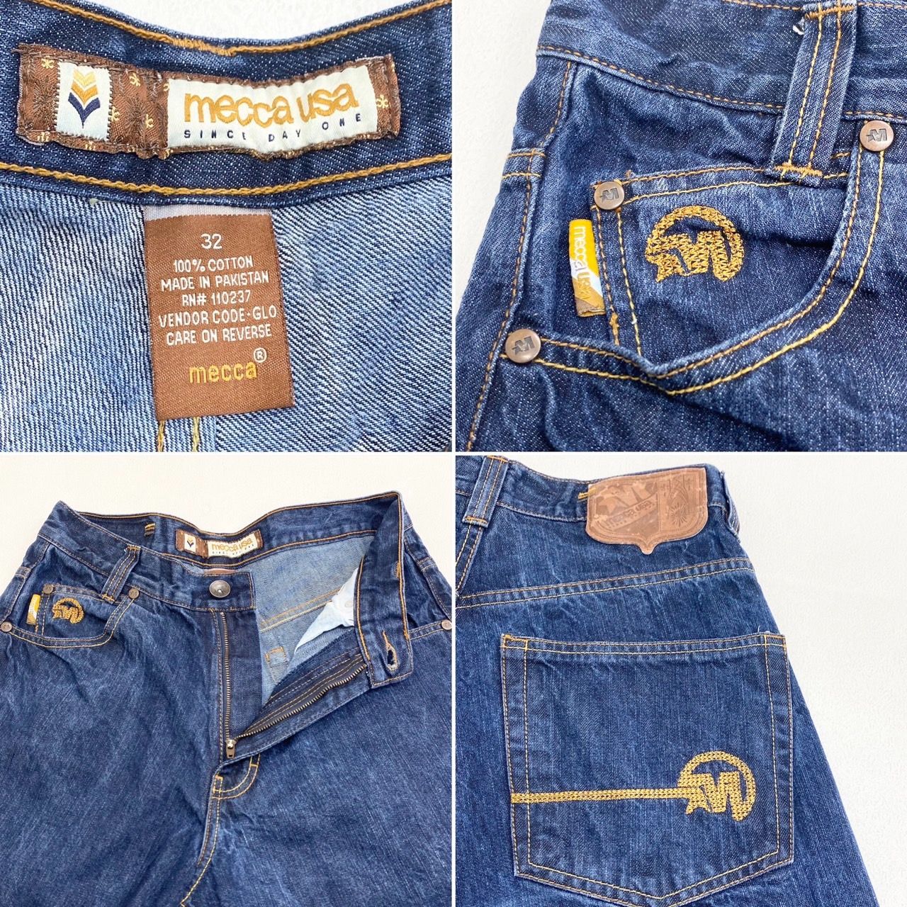 US古着 メッカ mecca usa デニム ショートパンツ ワイド ひざ下