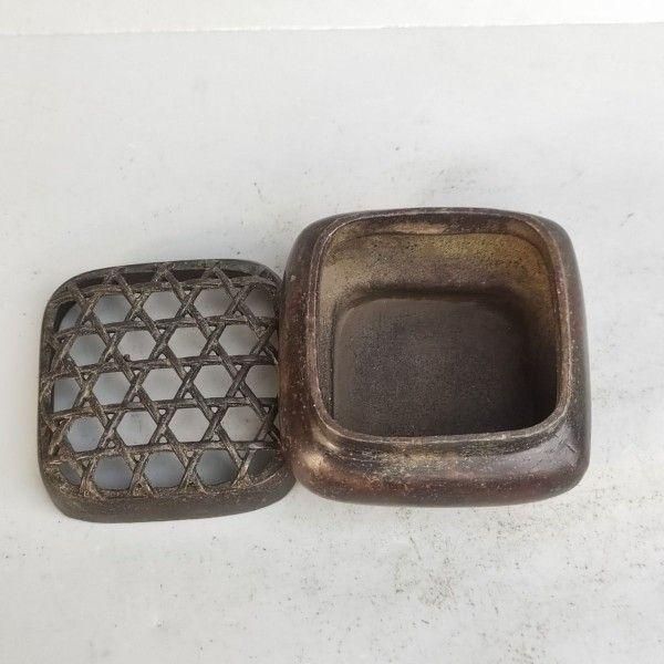 銅 細工  竹で編んだ網  百福   香炉   香道具  工芸品 美術品 置物 銅 細工 竹で編んだ網 百福 香炉 香道具 工芸品 美術品 置物