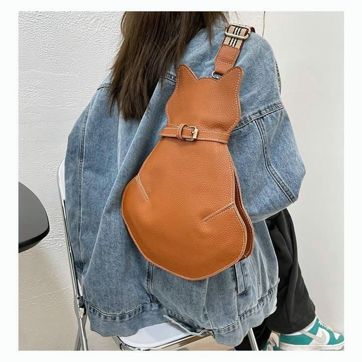 猫ちゃん☆がま口バッグリュック＆ボディバッグ2WAYフェイクレザー合皮