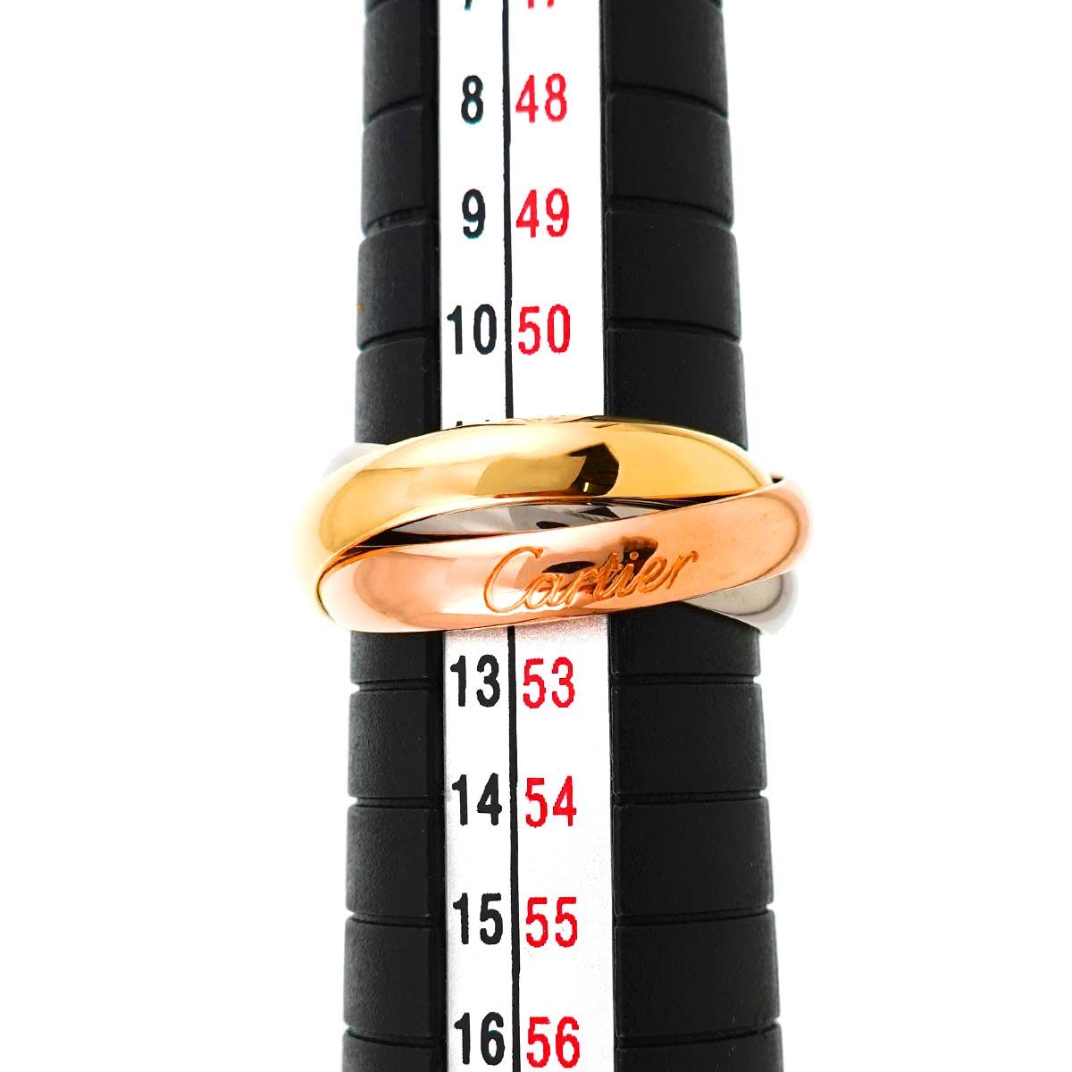Cartier K18 トリニティリング カルティエ Cartier トリニティ MM #52 リング K18 YG WG PG 3連