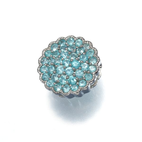 GSTV ペンダントトップ パライバトルマリン 0.57ct パヴェ ミルグレイン Pt950 178210