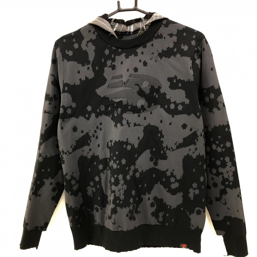 美品 NEWBALANCE ニューバランス ゴルフウェア フード付 グレー 古着 ☆SALE価格☆【美品】ニューバランスゴルフ フード付セーター 黒