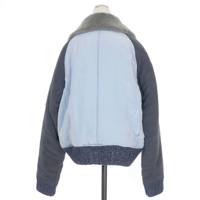 アカネウツノミヤ 襟ファー ブルゾン 36 ブルー