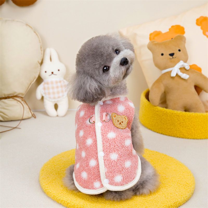 ピンク色】犬 服 犬服 冬用 ベスト 背中開き着せやい 暖かいタンク 