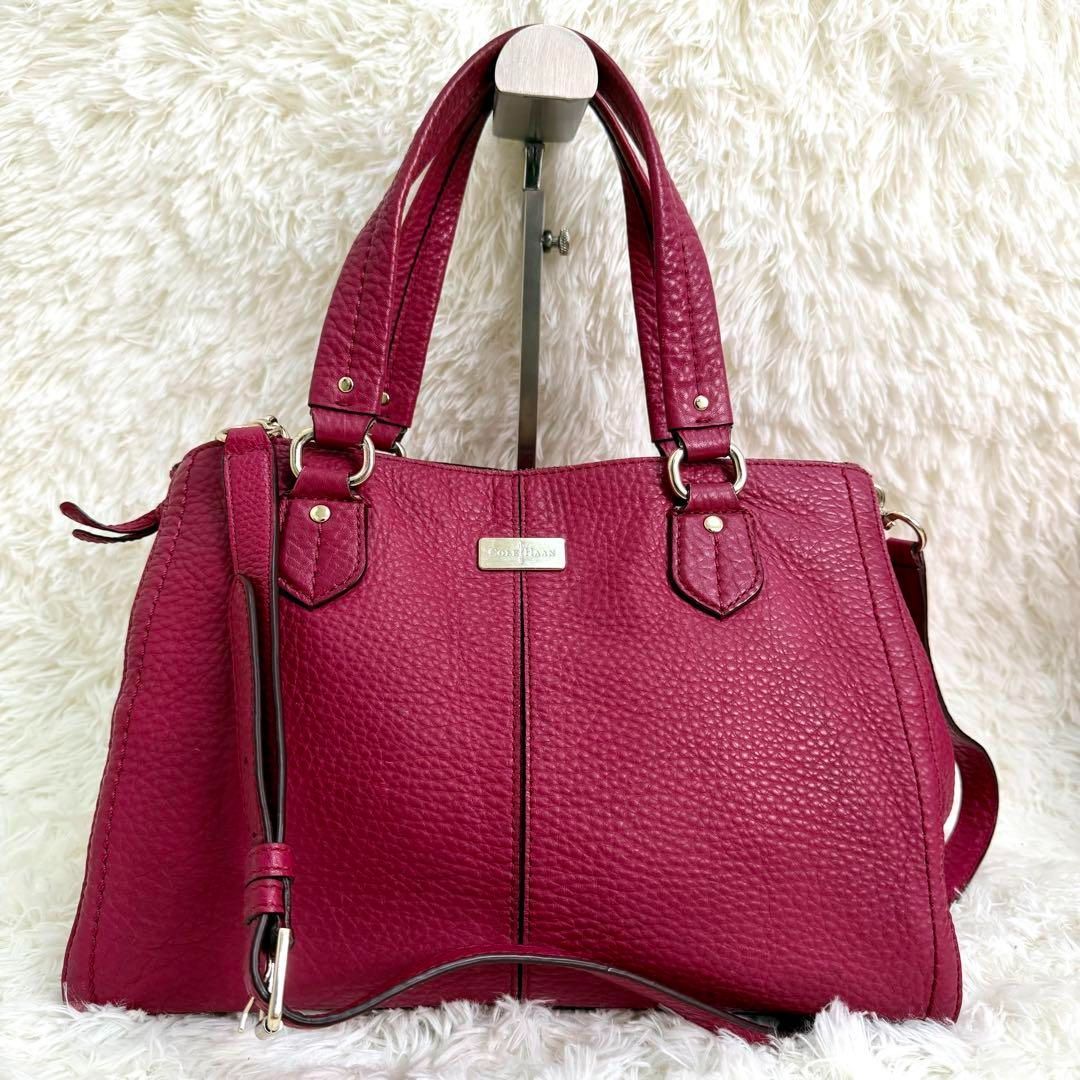 コールハーン　トートバッグ　レザー　ピンク　タッセル　ロゴ　A4収納◎　肩掛け◎ Cole Haan - コールハーン COLEHAAN トートバッグ ピンク系 A4