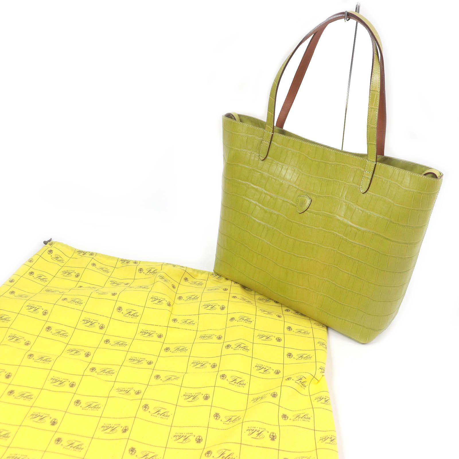 極美品□Felisi フェリージ 15/50-SA エンブレムロゴ クロコ型