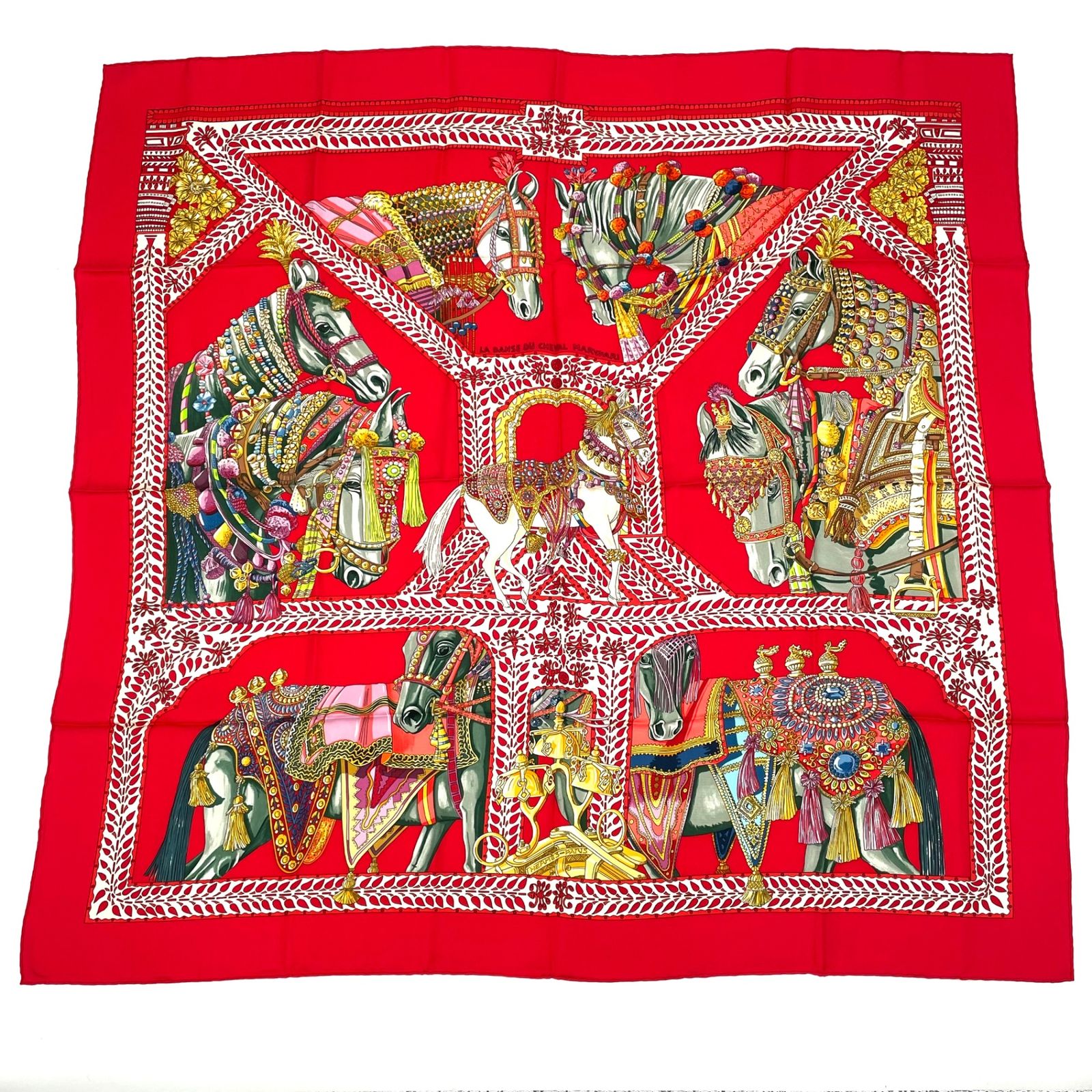 極美品 HERMES エルメス スカーフ カレ90 LA DANSE DU CHEVAL MARWARI 