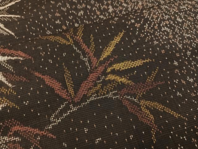 平和屋着物○本場大島紬 7マルキ 笹竹文 正絹 逸品 未使用 DAAS2221tw