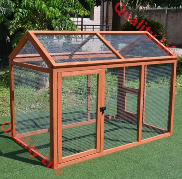 鶏用ケージ 大型 鳥かご 大型 木製 鶏用サンルーム 小戸付き 杉天然木 スパイア 透明 可視金網 広い空間 通気性 鶏 鴨 うさぎ 屋外鳥類 ケージ 動物の脱走を防
