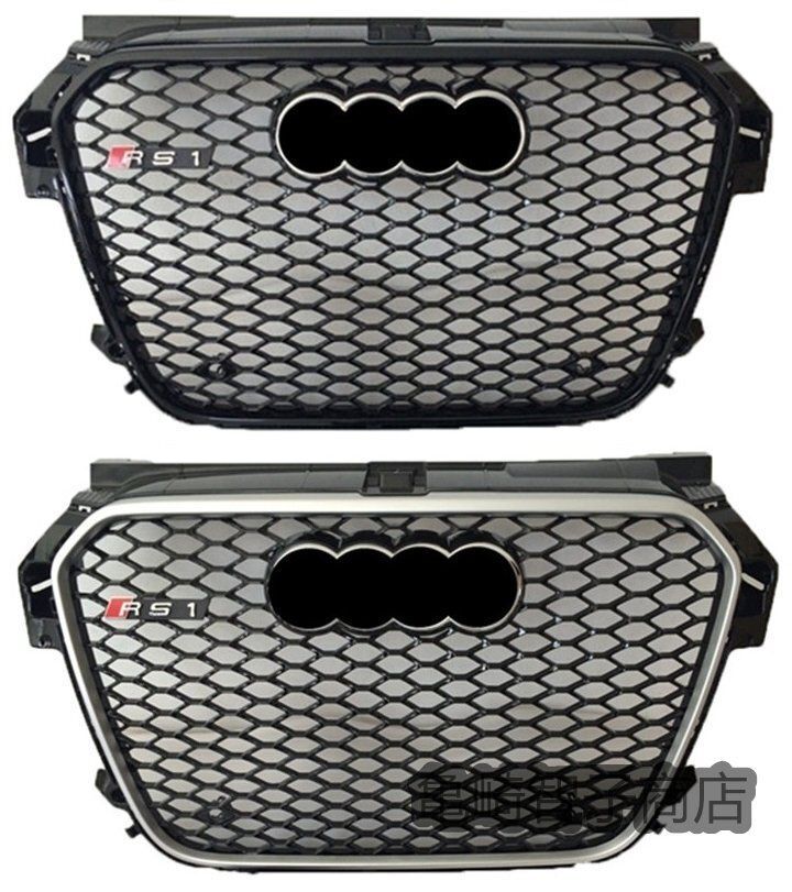 アウディ A1 RS1 グリル 2012～2015 シルバー 黒 エンブレム付