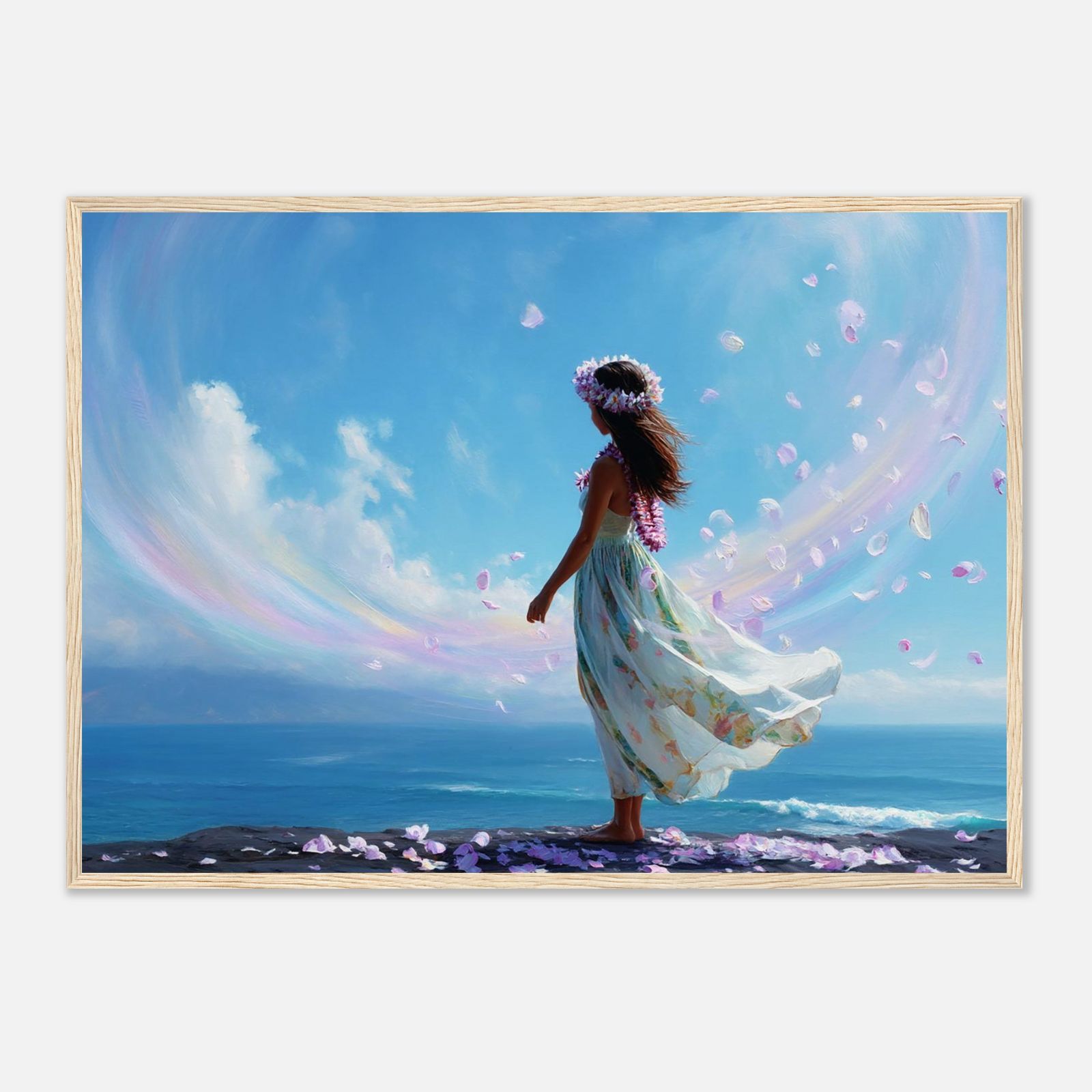 海風に舞うレイの祈り｜ハワイアンアート
