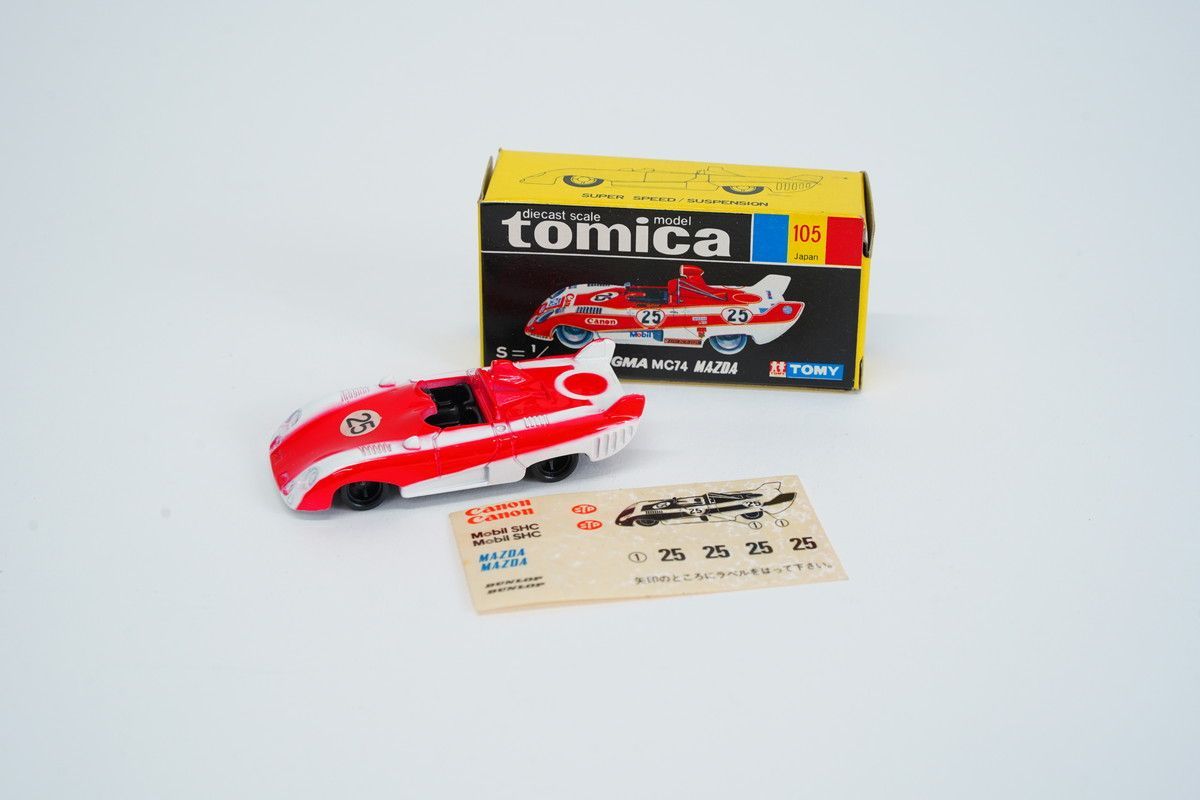 TOMICA トミカ 黒箱 日本製 シグマ MC74 マツダ シール付 トミカ黒箱No105 シグマmc74マツダ（箱付き）当時物
