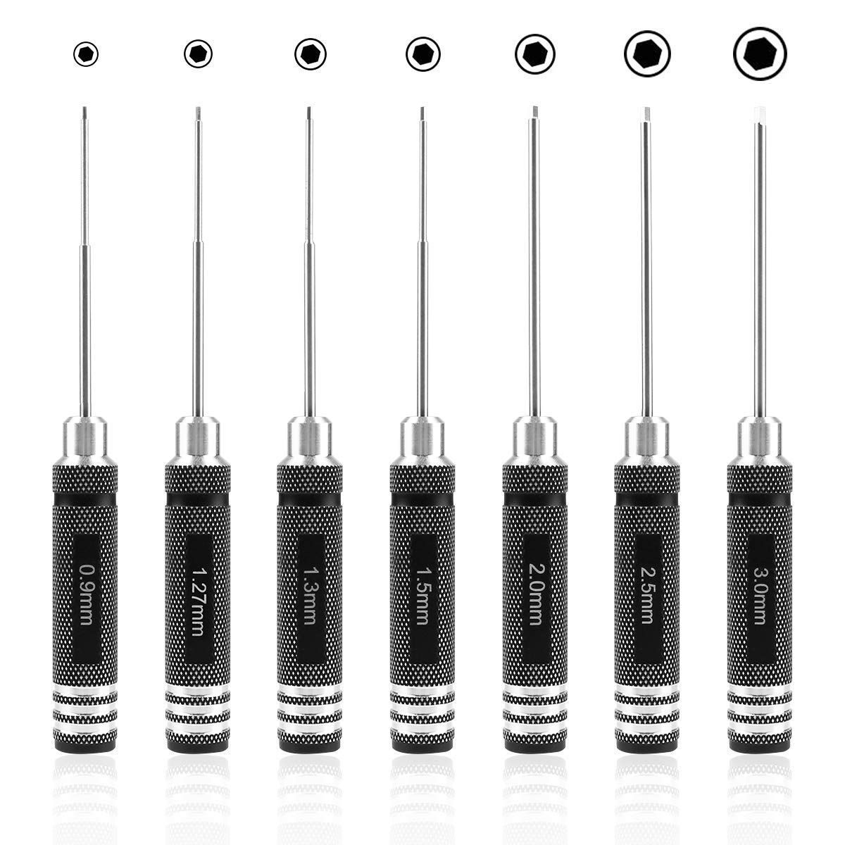 特価セール】POHZE 六角レンチドライバー 窒化チタン 精密ドライバーセット ドローン用 7pcs セット（0.9mm 1.27mm 1.3mm  1.5mm 2.0mm 2.5mm 3.0mm） メルカリShops