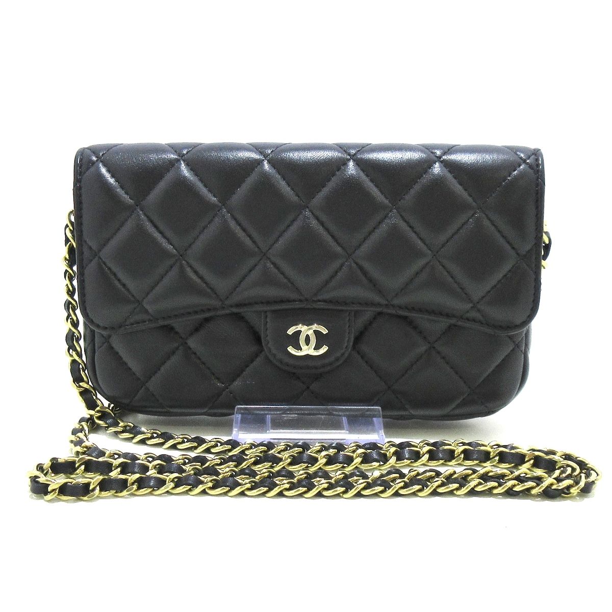 CHANEL(シャネル) 財布美品 マトラッセ AP2096 黒 フラップフォン ...