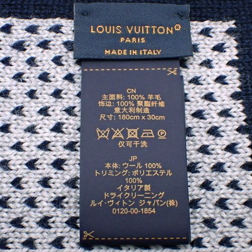 LOUIS VUITTON ネイビー マフラー ウール100%
