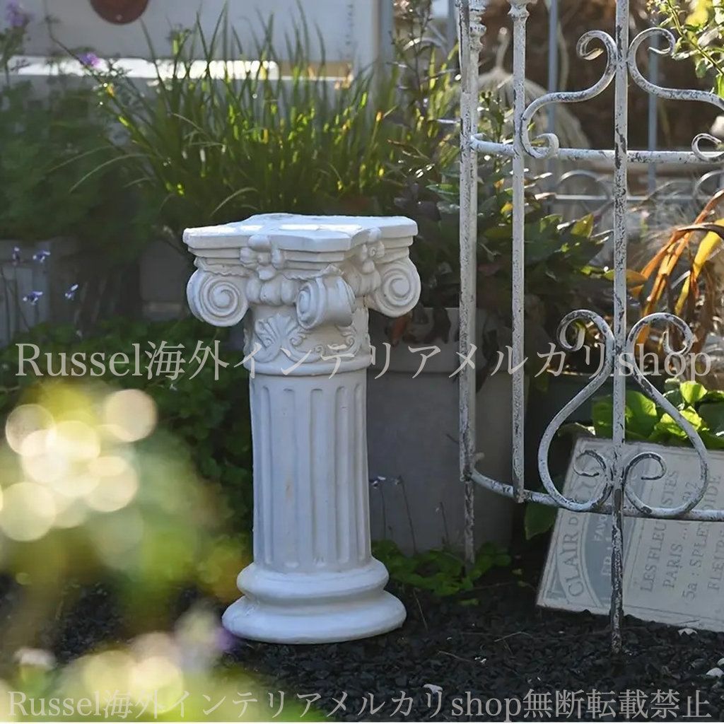 花台 屋外 アンティーク ローマ風 フラワースタンド 鉢置き おしゃれ 置物 ゴージャス コーナーテーブル 飾り台 玄関 コーナー 観葉 植物 置き台 ホワイト ガーデン雑貨 フラワースタンド 花台 古代ローマ風 コラム 高さ70cm