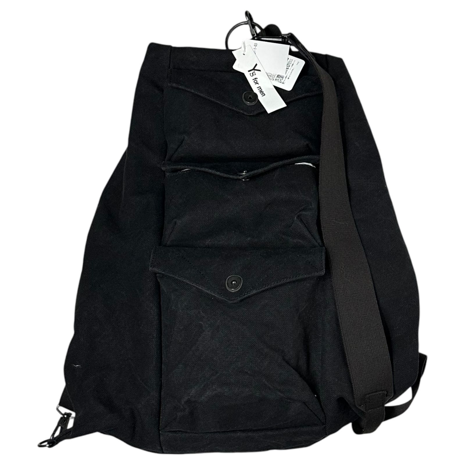 Y s for men ワイズフォーメン 25SS C6 CANVAS BIO MILITARY RUCKSACK キャンバス バイオ ミリタリー リュック サック バックパック MP-I01-061-1-03 ブラック 属