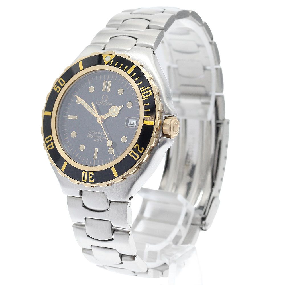 オメガ OMEGA シーマスター200 デイト YGベゼル クォーツ メンズ保証書付き_912500