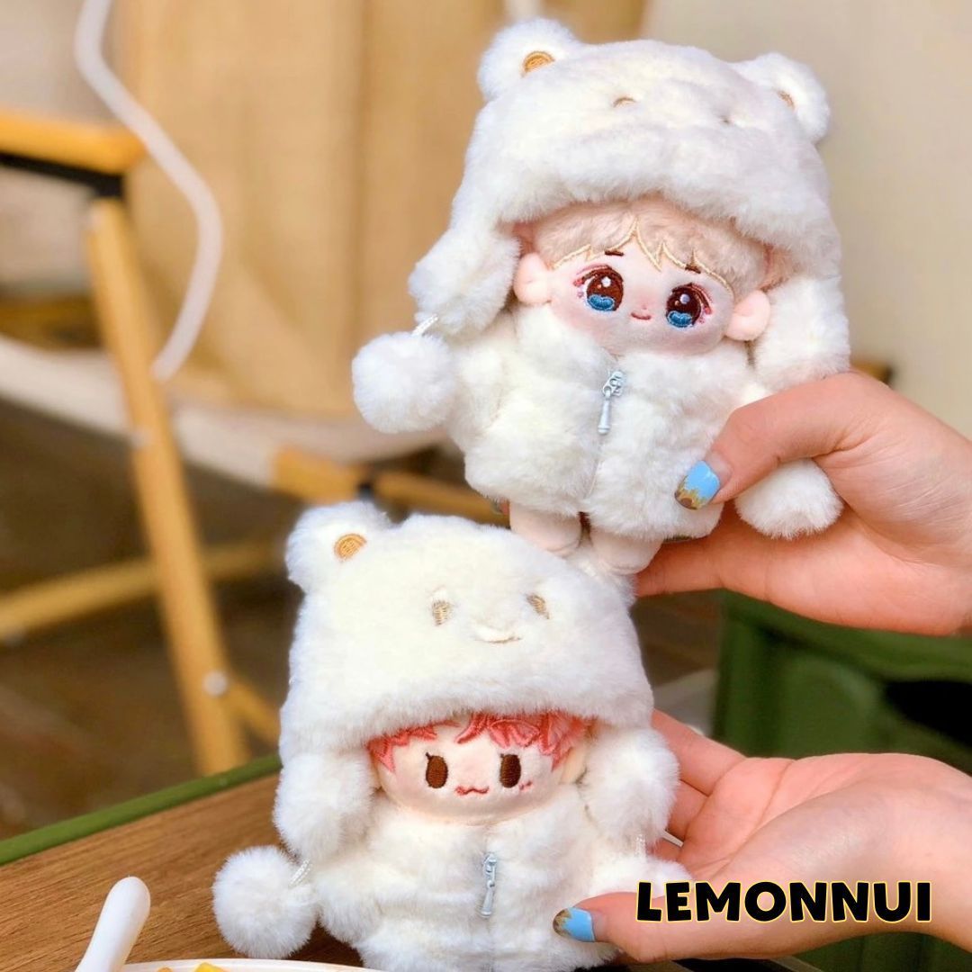 着せ替え ぬいぐるみ服 10cm 帽子 ジャケット もこもこ 推しぬい 綿人形 棉花娃娃 ちびぬい服 ちびぐるみ 推し活 コットンドール 綿人形 cotton doll-A2409