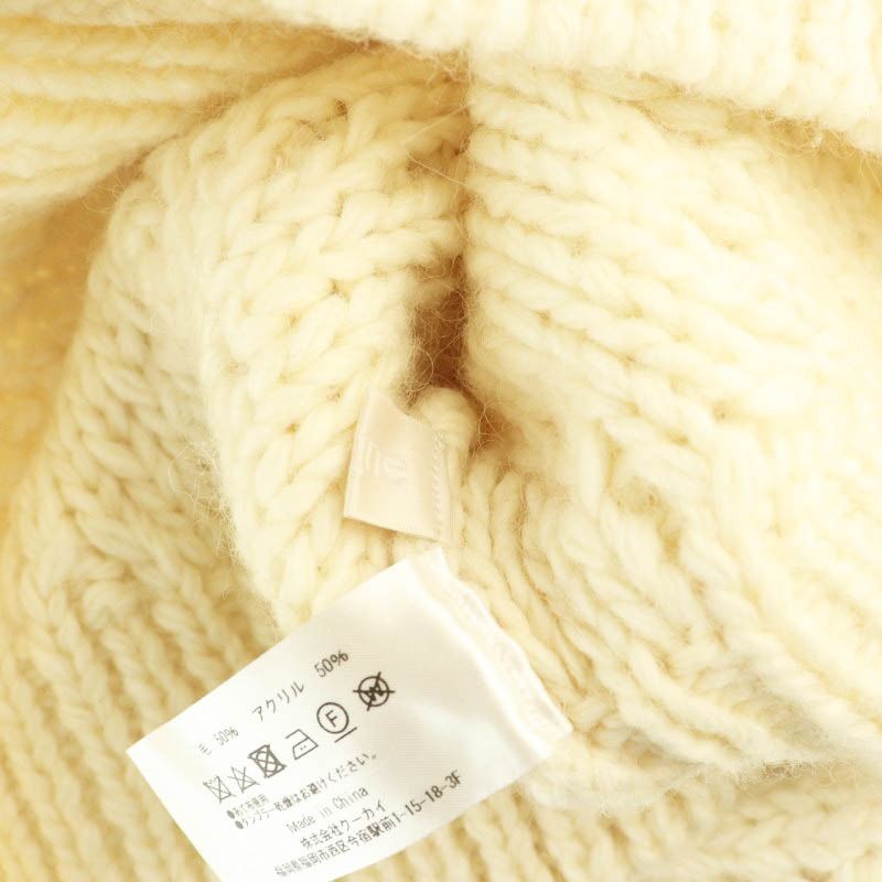 シーニュ Cygne ショップ 手編みポンポンタートルニット セーター