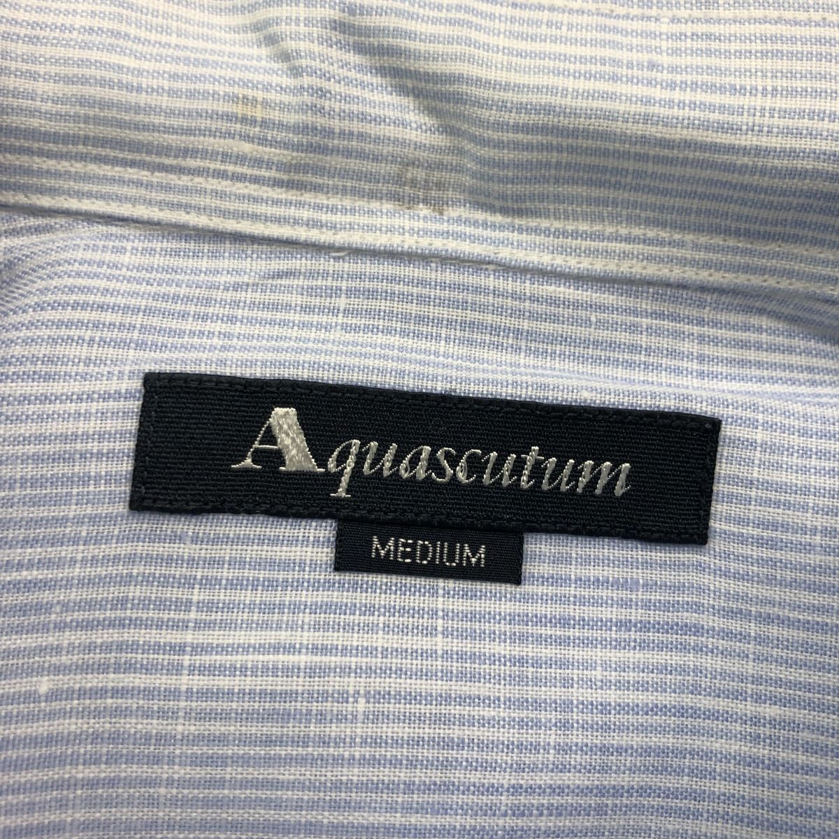 G2699-F◇ Aquascutum アクアスキュータム 半袖リネンシャツ