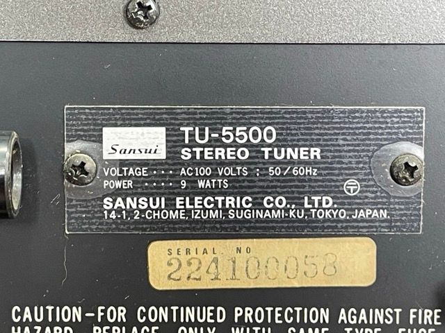 AM/FMチューナー 【中古】動作保証 Sansui サンスイ TU-5500 ステレオ