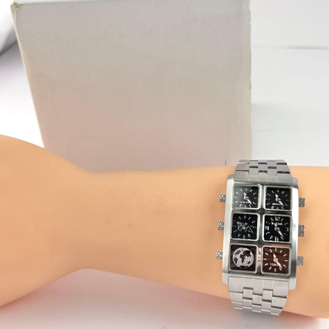 アイスリンク 4タイムゾーン 電池 メンズ 腕時計 691