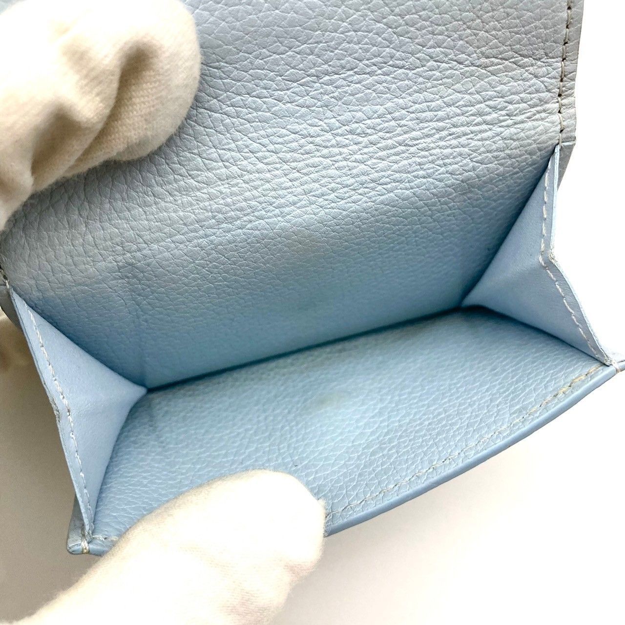 ルイヴィトン ポルトフォイユロックミニ カーフレザー 三つ折り財布