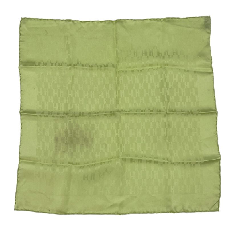 エルメス HERMES カレ40 Hロゴ グリーン シルク レディース スカーフ