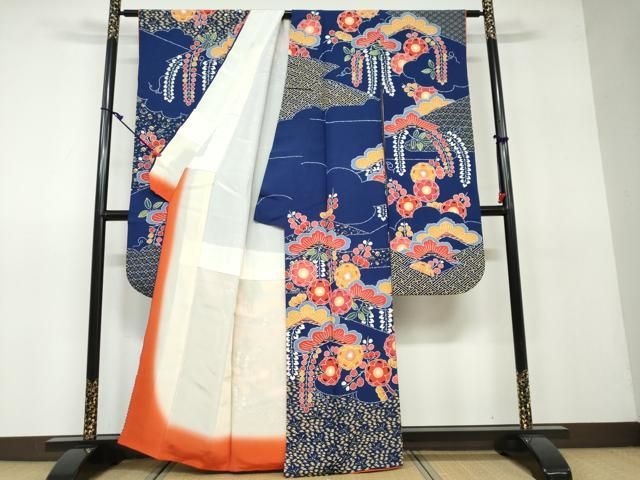 平和屋着物□訪問着 紬地 手描き 吉祥文 正絹 逸品 CAAJ4431ev
