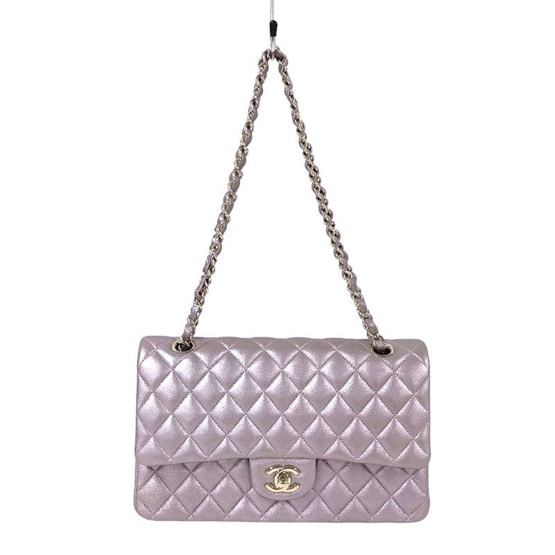 シャネル CHANEL マトラッセ25 A01112 ピンク ゴールド金具 メタリック