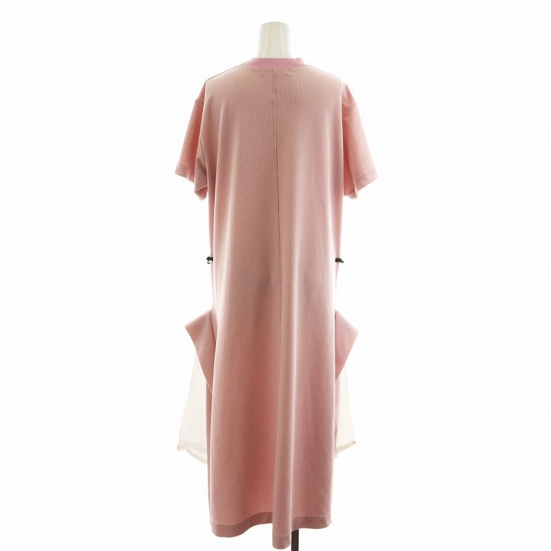 トーガ プルラ TOGA PULLA ワンピース 半袖 ロング丈 ピンク