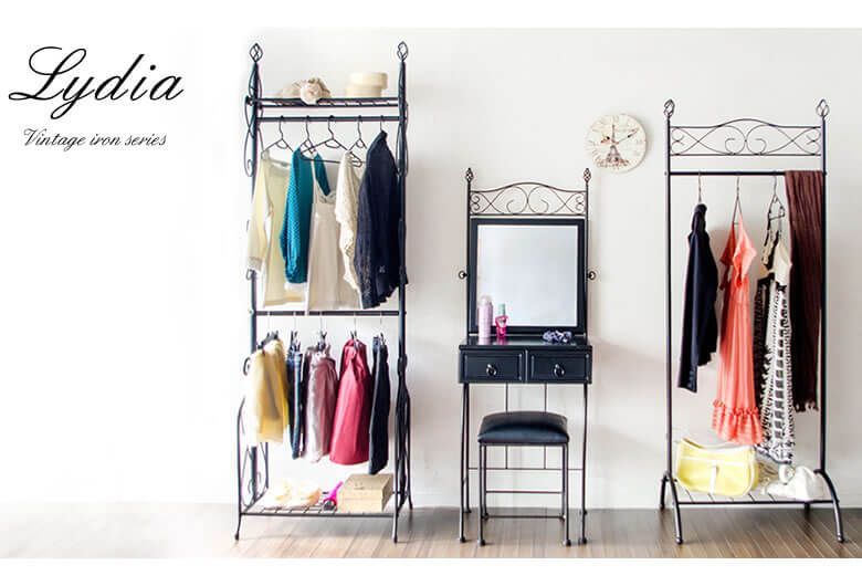 Delsol ダブルハンガーラック Lydia（リディア）ホワイト DS