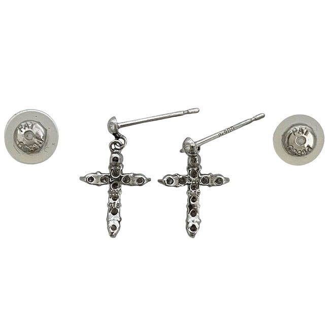 クロス ダイヤ ピアス 美品 Pt900 ダイヤモンド Pt850 Pt900