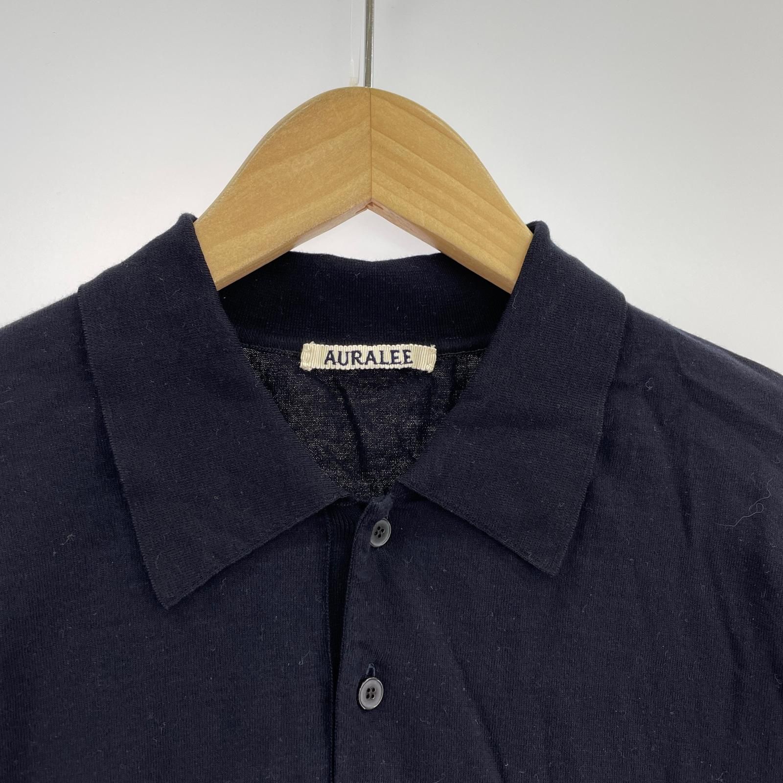 AURALEE SUPER HIGH GAUGE COTTON KNIT POLO 5 A24SP02PD
