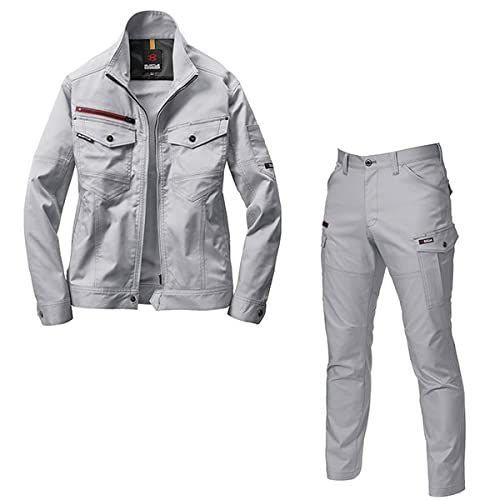 Color シルバー_Size M バートル 作業服 BURTLE 7051 7052 上下セット ALLシーズン 秋冬用 ユニセックス仕様 作業着 シルバー M