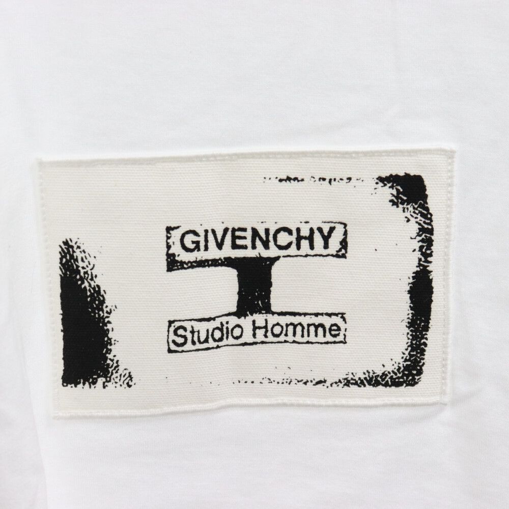 GIVENCHY (ジバンシィ) Studio Homme T-shirt スタジオオム パッチロゴ 半袖Tシャツ カットソー ホワイト  BM70UQ3002 - メルカリ