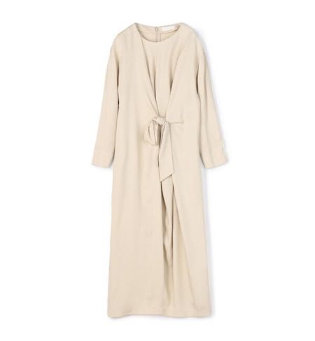 未使用タグ付 ボールジィ セルロース モールスキン リボンワンピース ベージュ セルロースモールスキン フロントリボンワンピース