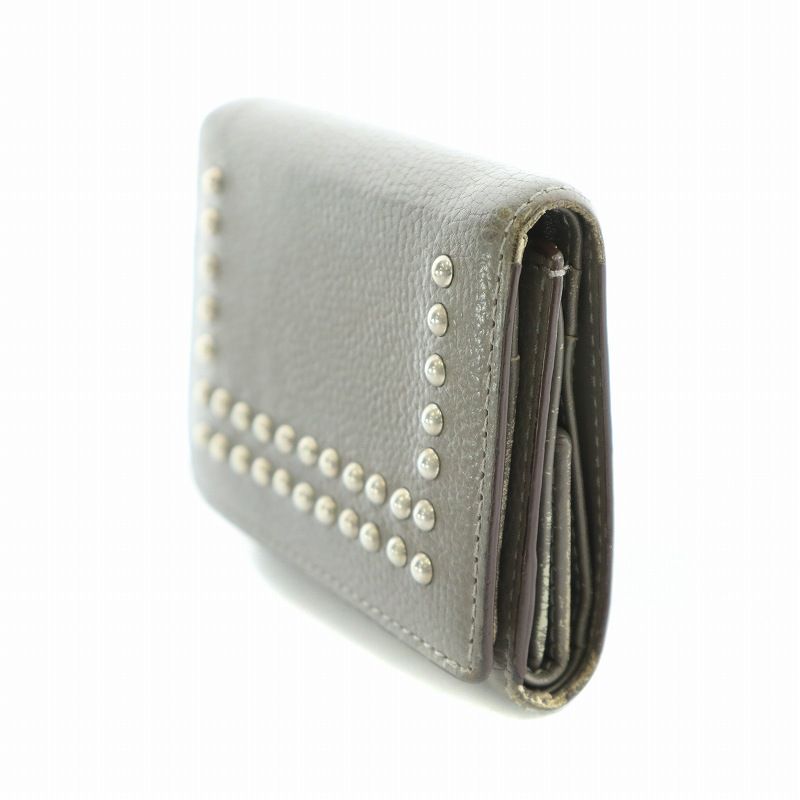 【専用】J＆Mデヴィッドソン スタッズ付き三つ折財布 グレー FOLD WALLET WITH STUDS｜J&M DAVIDSON｜ジェイアンドエム