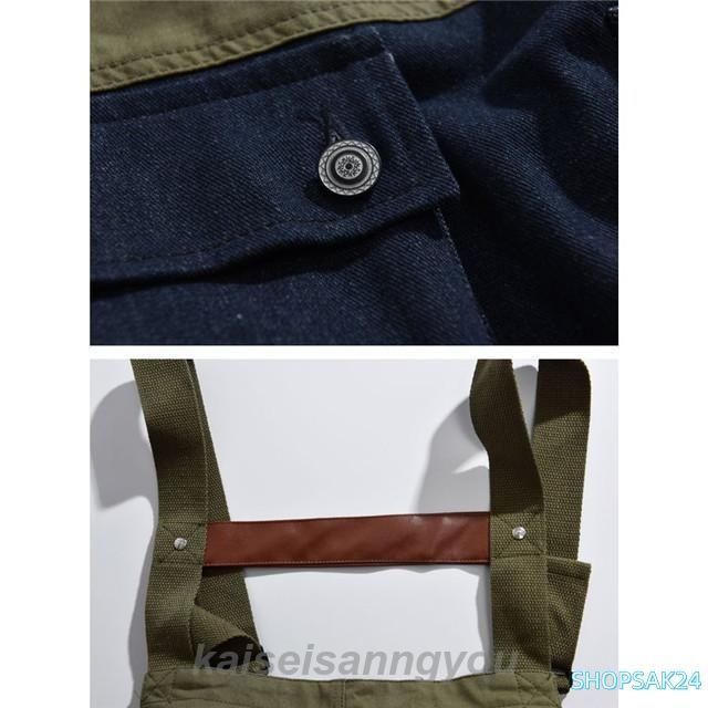 オーバーオール メンズ ゆとり 配色切り替え ロングパンツ オールインワン サロペット ボトムス 春夏秋 お洒落 男性 カジュアル おしゃれ 大きいサイズ 作業服 STEELWINDOWSANDDOORS_COM