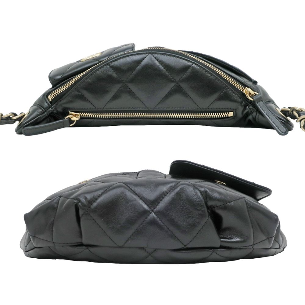 ＊上品クール＊【CHANEL】シャネル ウエストバッグ ブラック 名東】【CHANEL】シャネル ウエストバッグ チェーンショルダー