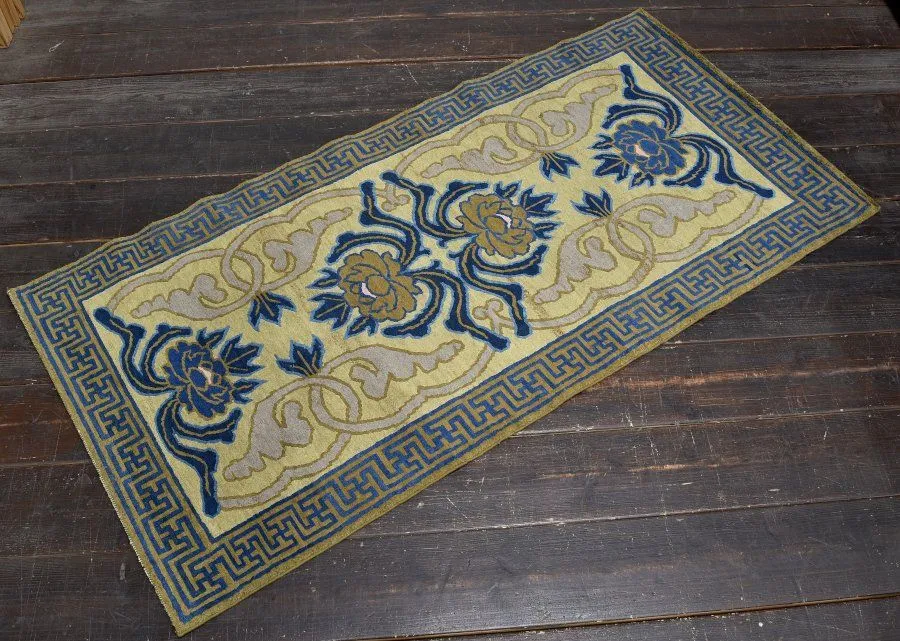 【蔵出】堺段通 アンティーク絨毯 大型 ウール 貴重 蔵出】堺段通 アンティーク絨毯 大型 ウール 貴重 蔵出】堺段通