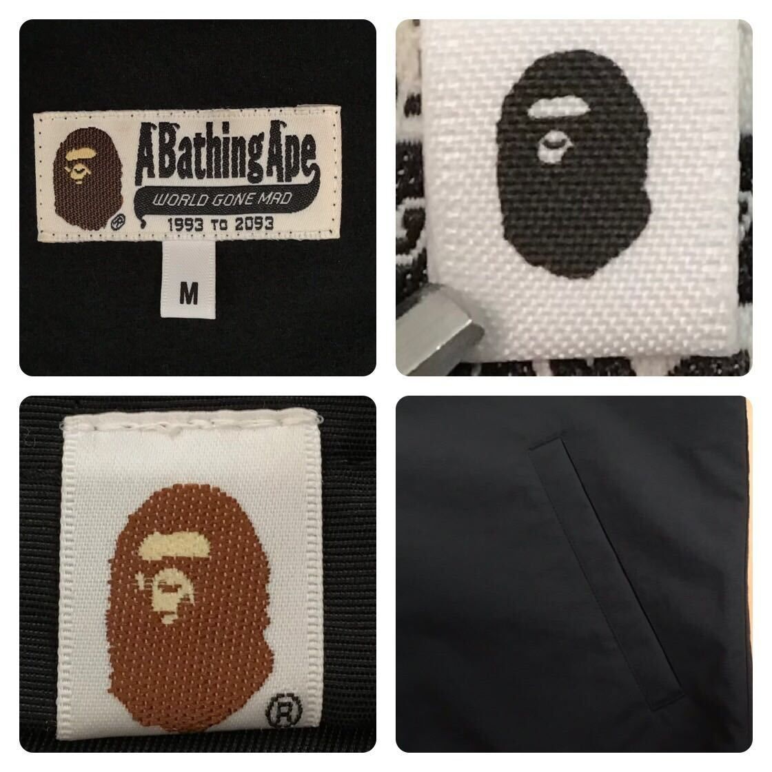 NYC カレッジロゴ コーチジャケット Mサイズ ブラック a bathing ape BAPE coach jacket エイプ ベイプ アベイシングエイプ