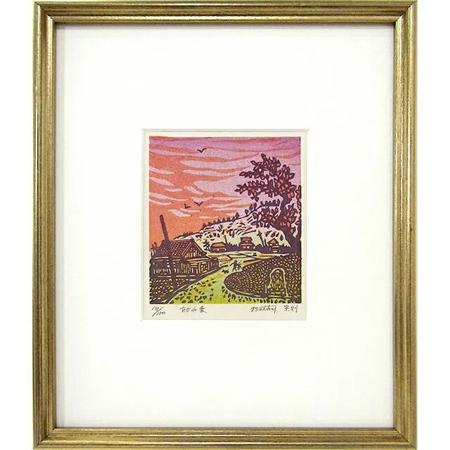 牧野宗則 楽天市場】牧野宗則 額付き木版画 『天啓』 1999年 : ベルセーブ